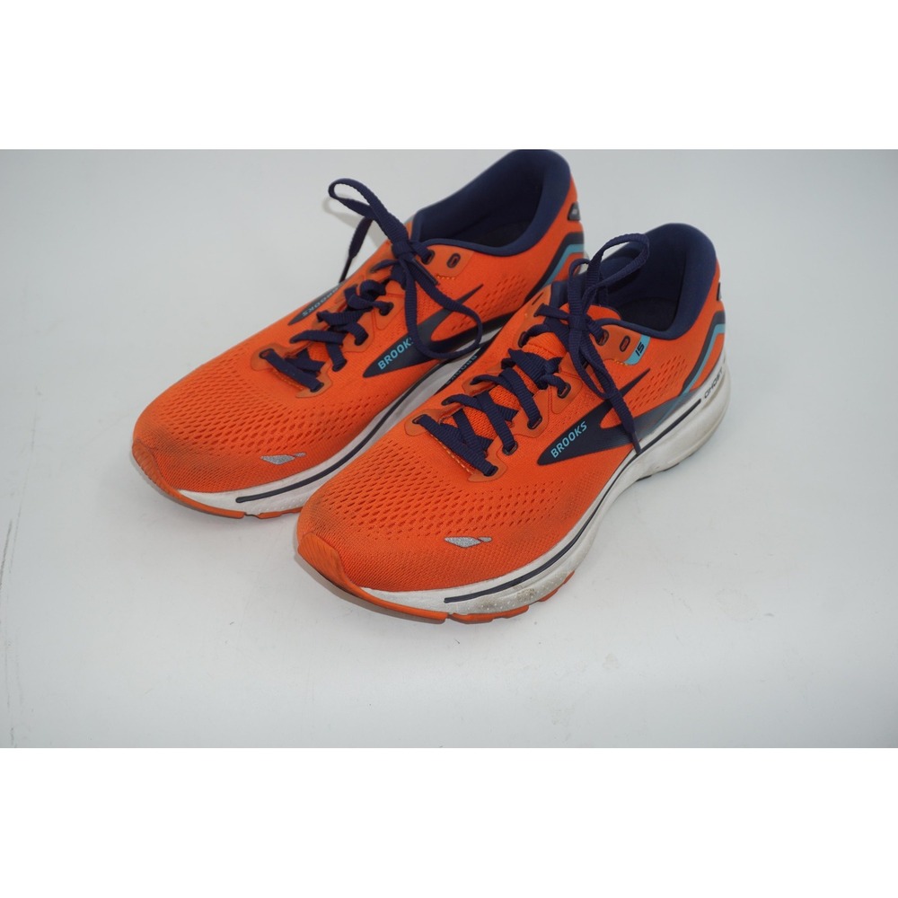 Brooks Ghost 15 Shoes Mens Size 9.5 Orange‎ Navy Running Cushioned Sneakers